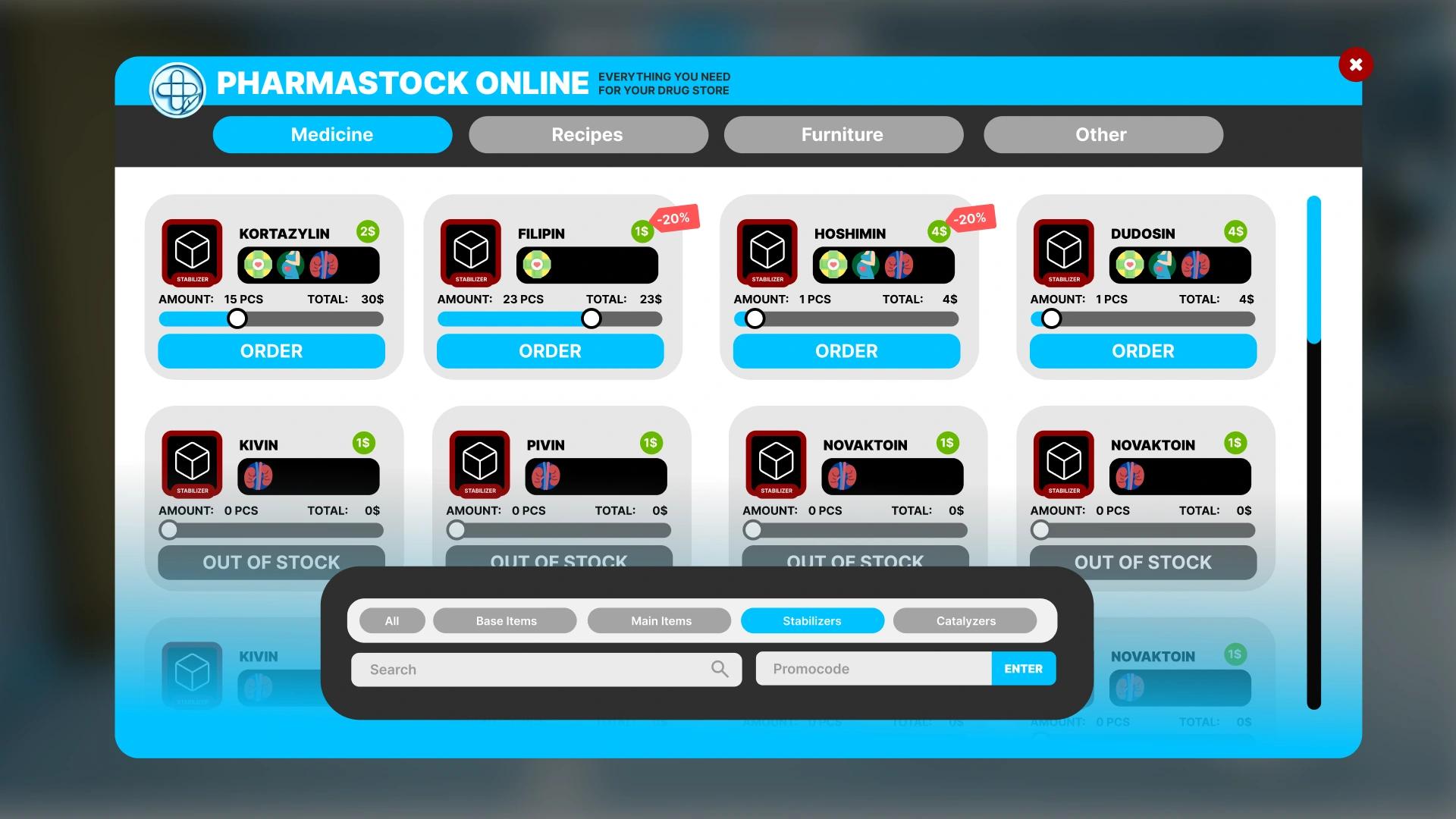 Ordering supplies